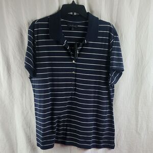 The Limited Men's XXl Blue & White Striped Polo Shirt